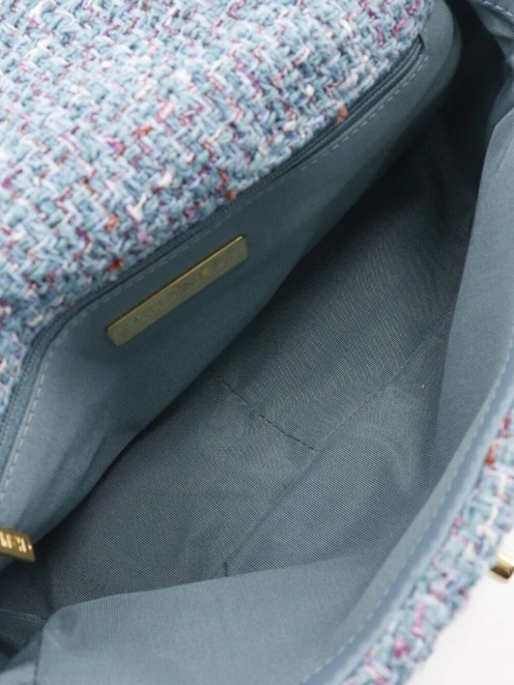 CHANEL ChainShoulder19 Shoulder Bag AS1160 Diznow 2WAYShoulder Blue tweed - Picture 11 of 12